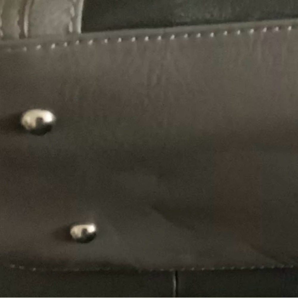 Tignanello Black Silver Gray Leather Handbag - Picture 9 of 10